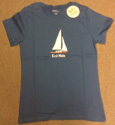 Wild & Cozy First Mate T Shirt 100% cotton - lightweight - Sailboat - Adult Size