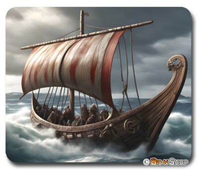 Viking Ship ~ Gaming Mouse Pad / Mousepad Nordic Norse Fantasy Art Gamer Gift