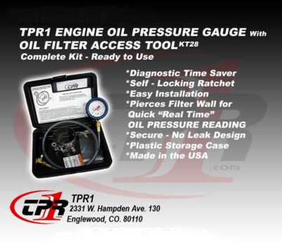 ENGINE OIL PRESSURE TEST  TESTER  KIT SPIN ON OIL FILTERS - ALL MAKES-NEW