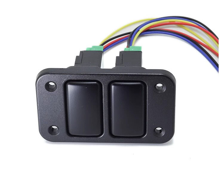 2-Gang Rocker Switch Panel Latching Push Button For Toyota Tundra