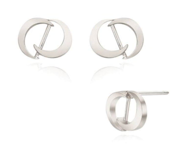 ◆STONEHENgE◆ Silver Ribbon Earrings SC25A25E Sterling Silver Ribbon Studs – Evie Spicer Jewellery