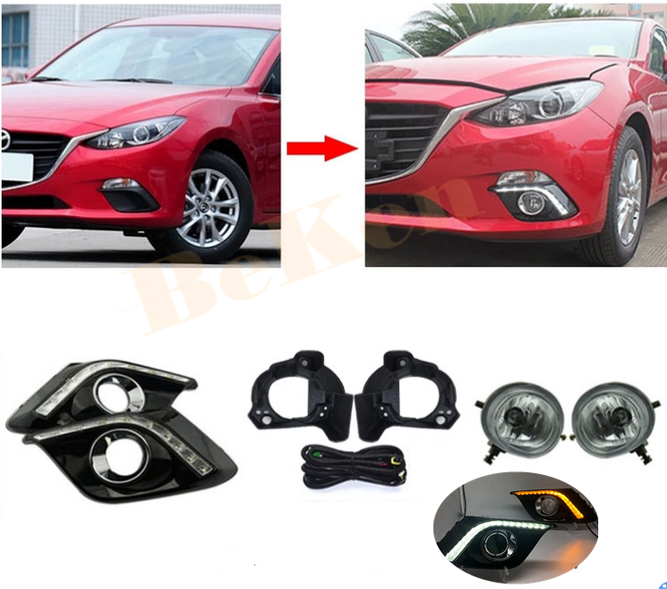 20132016 For Mazda 3 Axela DRL LED Daytime Running Lights & Fog lights