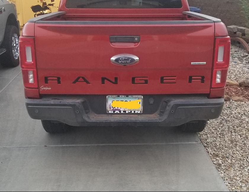 BLACK Tailgate Insert Letters Decal Vinyl Stickers for Ford Ranger 2019-2023 New