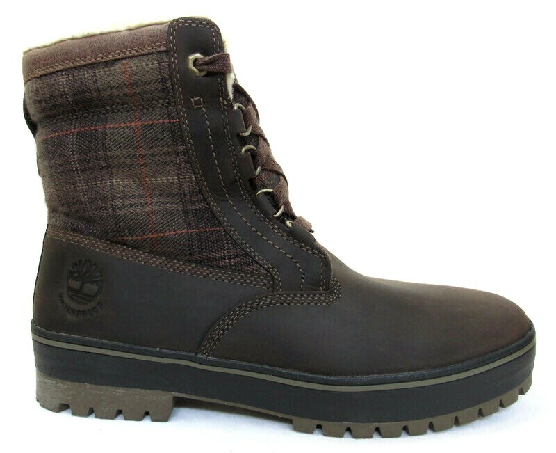 

МУЖСКИЕ БОТИНКИ ИЗ ИСКУССТВЕННОГО МЕХА В КОРИЧНЕВОЙ КЛЕТКЕ TIMBERLAND, ВОДОНЕПРОНИЦАЕМЫЕ, Sz 8 #6869B, Dark brown plaid, 6869B