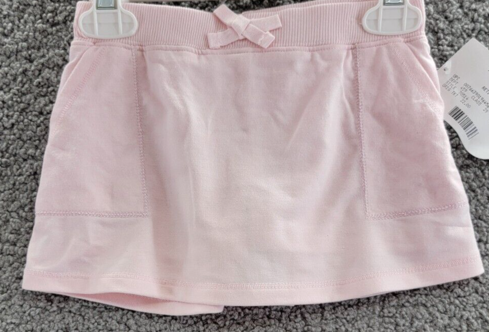 ID Ideology Solid Bow Front Skort Girls 4T Pink Elastic Waistband Pullover Style - Picture 1 of 15