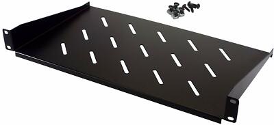 CNAweb 1U Rack Shelf - 10'' Deep - Steel - Vented Rack Shelf - Rack Mount Shelf