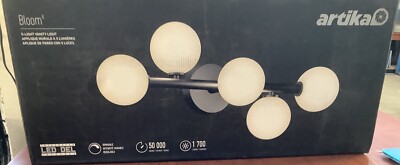 NEW Artika Bloom 27  5-Light Black LED Integrated Bathroom Vanity Light B96