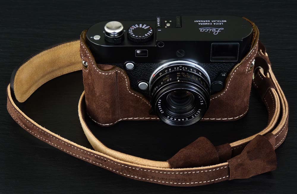 LUIGI COCOA TENDERLY HALF CASE+GRIP+STRAP to LEICA MP240