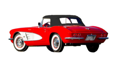 Chevy Corvette 1961-62 Convertible Soft Top With Plastic Window Black Vinyl