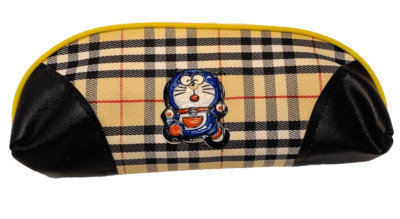 Doraemon Robotic Cat Pencil Case NEW Nova Check Plaid