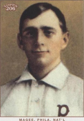 57) Sherry “Magie” Magee 1910 Tobacco Card Reprint Philadelphia yellow  print