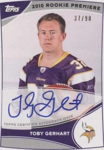 2010 Topps Toby Gerhart #RPA-TG