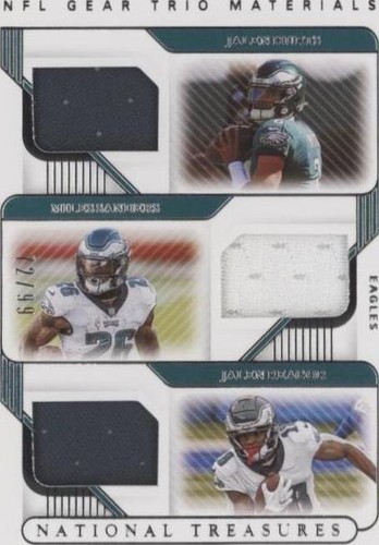 2020 Panini National Treasures Jalen Hurts Jalen Reagor Miles Sanders #TM-PE