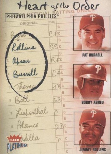 2003 Fleer Platinum - Bobby Abreu Jimmy Rollins Pat Burrell #11HO