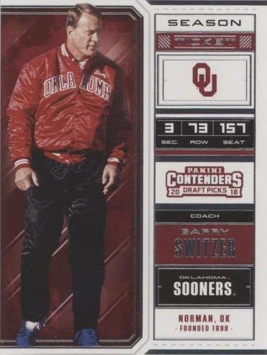 2018 Panini Contenders Draft Picks Barry Switzer #9