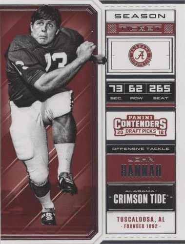 2018 Panini Contenders Draft Picks John Hannah #54