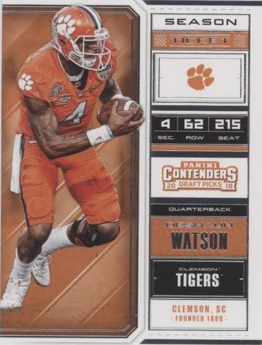2018 Panini Contenders Draft Picks Deshaun Watson #33