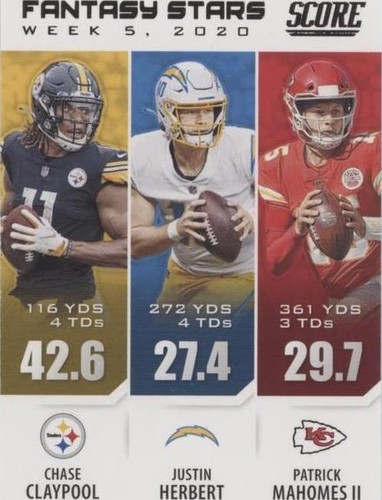 2021 Score Chase Claypool Justin Herbert Patrick Mahomes II #FS5