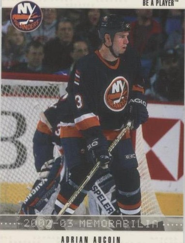 2002-03 In the Game Be A Player Memorabilia - Adrian Aucoin #26