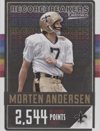 【サイン入り】BLACK AND BLUE Morten Andersen 2024 Panini Mosaic Reactive Blue Morten Andersen New Orleans
