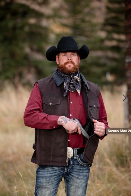 Wyoming Traders Mens Oil Skin Conceal Carry Zip Up Canvas Ranch Wear Vest