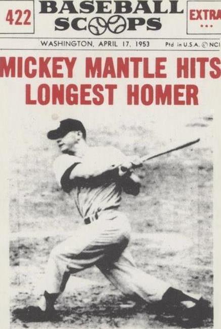 Colheres de beisebol 1961 Nu-Cards - Mickey Mantle #422