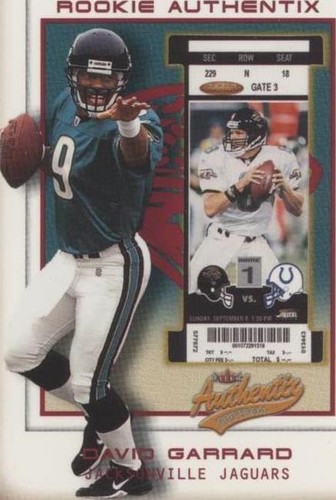 2002 Fleer Authentix David Garrard #123