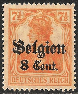Belgium #N13 (A22) VF MINT - 1916 8c on 7 1/2pf Germania - Surcharged