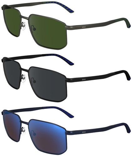 Zeiss Men's Polarized Modern Geometric Metal Sunglasses