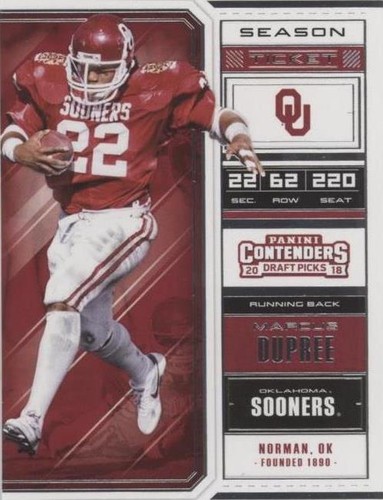 2018 Panini Contenders Draft Picks Marcus Dupree #67