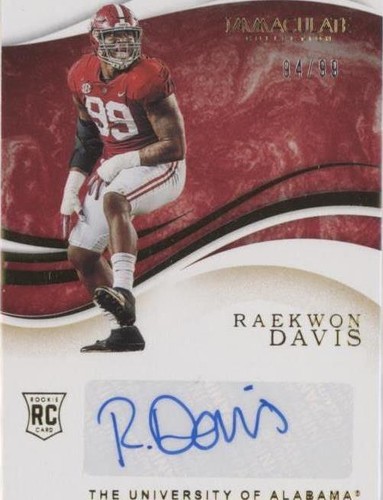 2020 Panini Immaculate Collection Collegiate Raekwon Davis #80