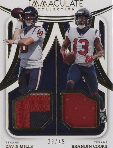 2022 Panini Immaculate Collection Brandin Cooks Davis Mills #IDJ-HOU
