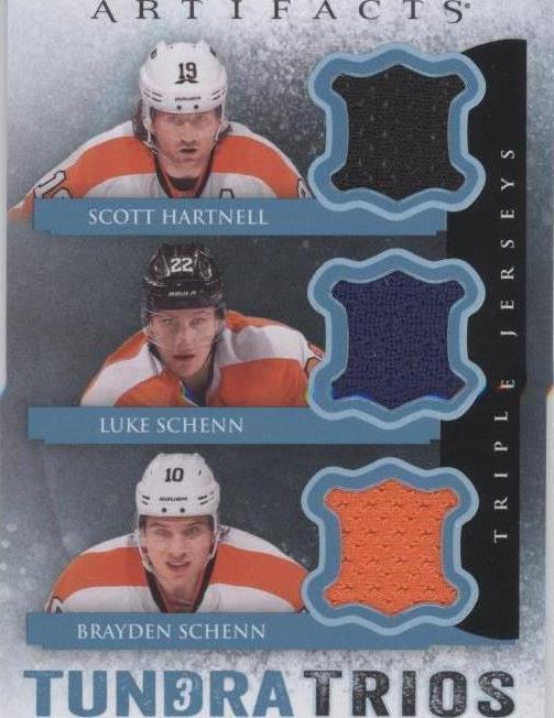 2013-14 Upper Deck Artifacts - Brayden Schenn Luke Schenn Scott Hartnell #T3-HSS