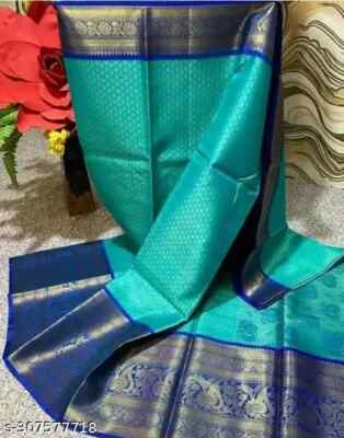 Women's Traditional Heavy Zari Embroidery wedding wear New kanjivaram silk saree