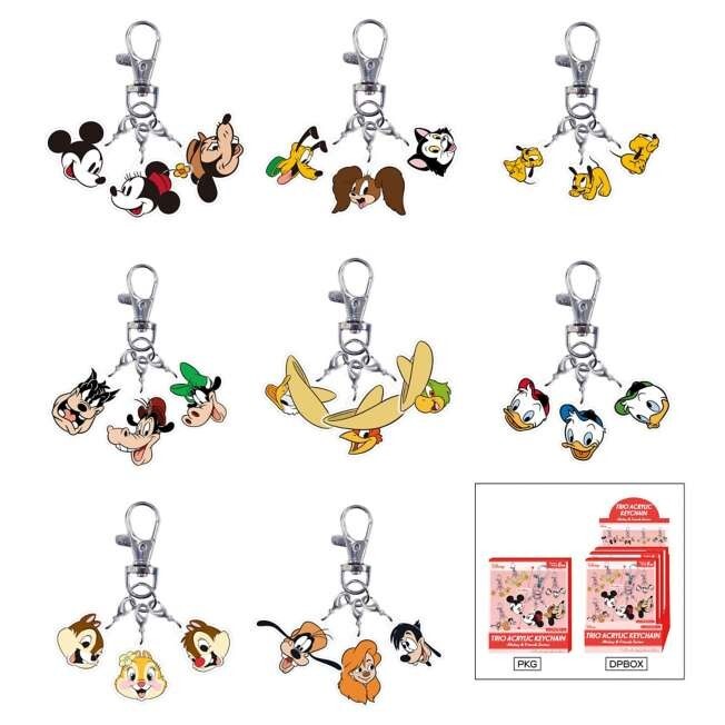 新品箱付⭐️Disney TRIO ACRYLIC KEYCHAIN フルセット Disney Mickey & Friends Trio Acrylic Keychain Set of 8 Box