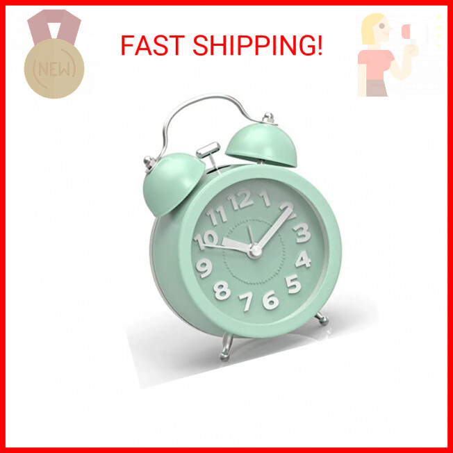 PILIFE Loud Alarm Clock for Heavy Sleepers Bedrooms, Analog Alarm Clock, Small A
