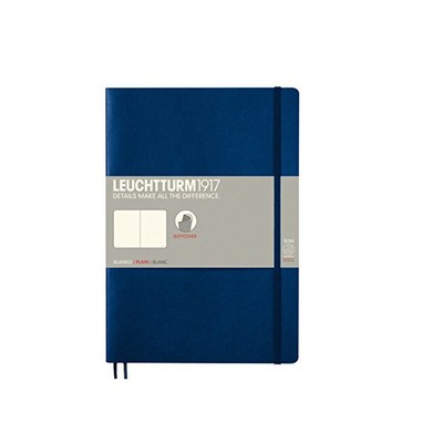 LEUCHTTURM1917 - Composition B5 Plain Softcover Notebook (Navy) - 123 Numbered
