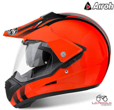 S5LI32 Airoh Line Helmet Orange Gloss / White Gloss M Cross Enduro Off Road