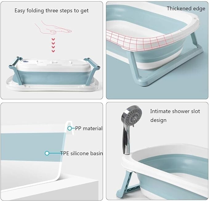30x18 inch Foldable  Baby Bath newborn safety Portable Shower Bathtub 0-24month