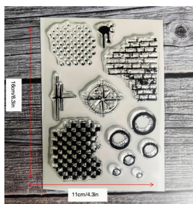 brick bubble compass clear stamps texture card clay FAST Free Shipping