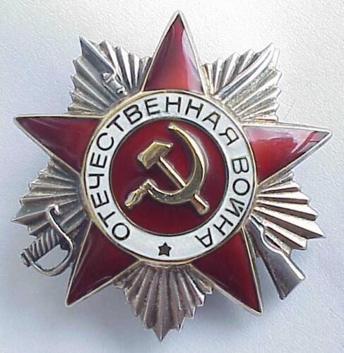 100% SILVER _ RUSSIAN SOVIET MILITARY ORDER AWARD 2cl. PATRIOTIC WAR GOLD ENAMEL