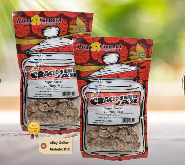 Two SUPER SWEET LI HING MUI Crack Seed Jar 3.5oz Bag Ships