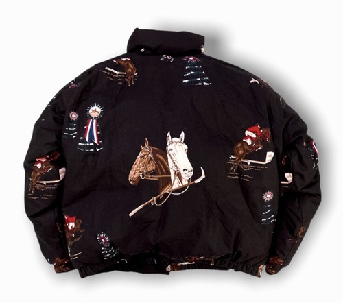 Polo Ralph Lauren Large Black Equestrian Puffer Jacket Rugby