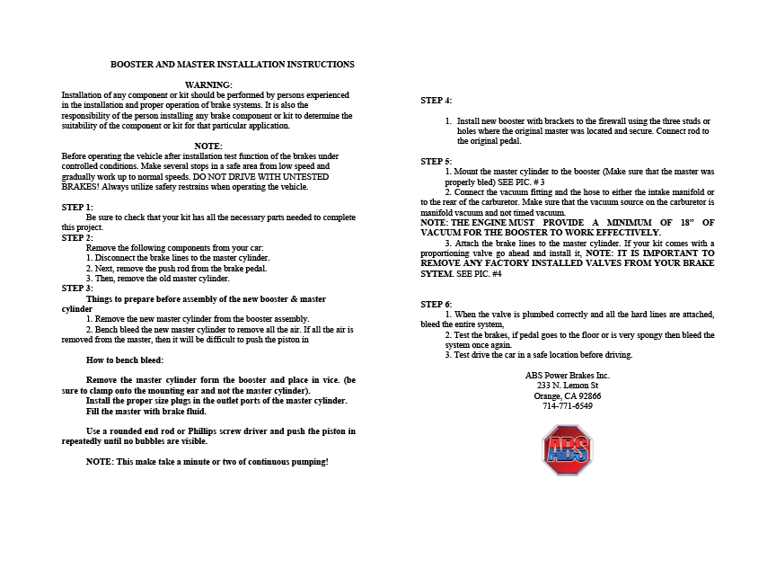 1955-57 Ford Thunderbird 8" Dual Power Brake Booster Combo (MTO) #9795TB