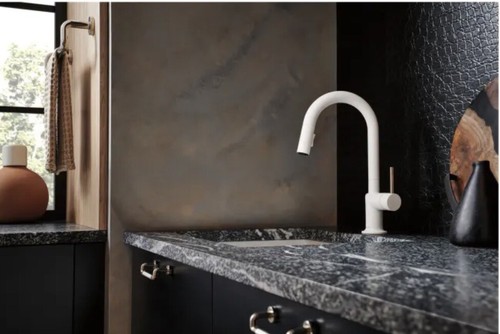 Jason Wu by Brizo Kitchen Faucet w/ Smarttouch (Matte White And Polished Nickel)