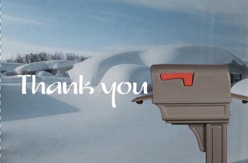 Christmas Thank You 4x6 Postcards 50/pack. USPS Mail/Letter Carrier.