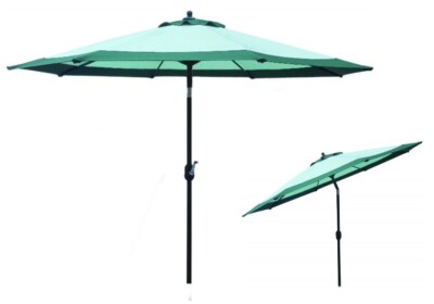 OMBRELLONE IN ALLUMINIO SNODABILE TONDO Ø 270 cm VERDE GIADA GDLC DA GIARDINO