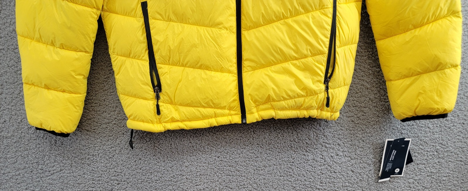 Club Room Chevron Quilted Hooded Puffer Jacket Men's L Yellow Zip Closure L/S~ - Picture 4 of 20