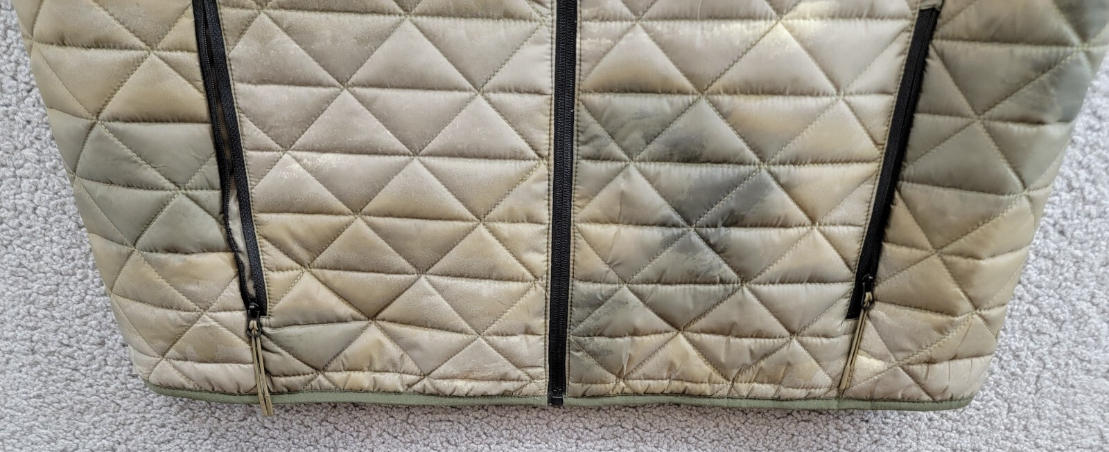 Bass Outdoor Delta Diamond Quilted Packable Puffer Vest Men's XL Olive Combo - Picture 4 of 16