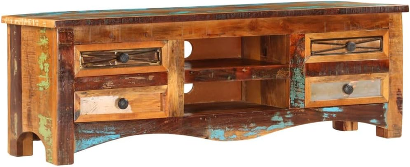 - Solid Wood Reclaimed TV Stand, 47.2"X11.8"X15.7", Brown, Retro Style, Minor As